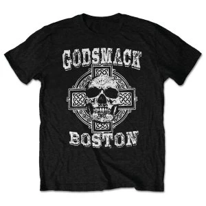 Image of Godsmack - Boston Skull Unisex Large T-Shirt - Black