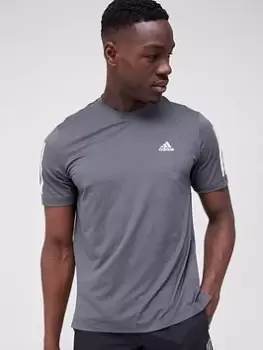 Image of adidas Train 365 3 Stripe T-Shirt - Black Size M Men