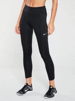 image of Nike Run Fast Crop Legging - Black, Size S, Women