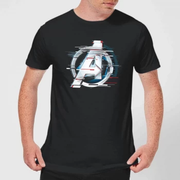 Image of Avengers: Endgame White Logo Mens T-Shirt - Black - 3XL - Black