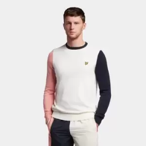 Image of Mens Contrast Crew Neck - Off White - M
