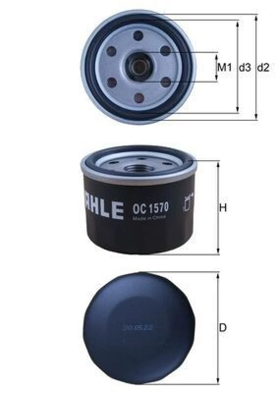Image of Oil filter MAHLE OC 1570