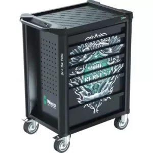 image of Wera Tool Rebel 7 Drawer Roller Cabinet and Hand Tool Kit Black