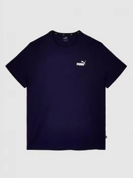 image of Puma Puma Plus Size Essentials Small Logo Tee - Navy, Size 2XL, Men