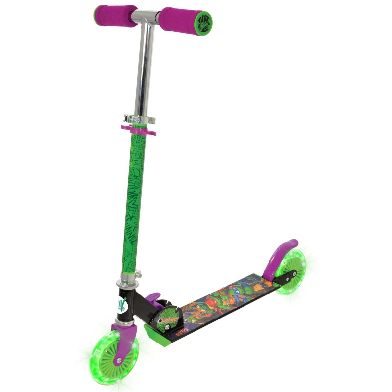 Image of Turtles Turtles Kids Foldable 2 Wheel Scooter with Light Up Wheels