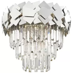 image of Zumaline Quasar Crystal Ceiling Light, Chrome, 6x E14