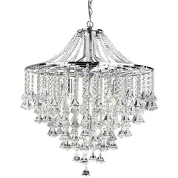 Image of Searchlight Dorchester - 5 Light Chandelier Chrome Finish, E14