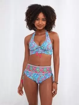 image of Joe Browns Maldives Boho Bikini Top Blue Multi, Blue, Size 10, Women