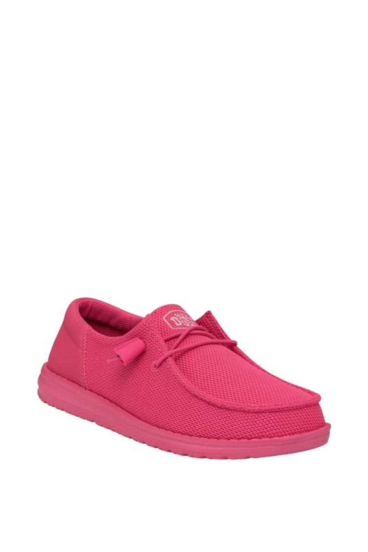 Image of HEYDUDE Womens Wendy Funk Mono Shoes in Pink Size: 4 Pink Female 4