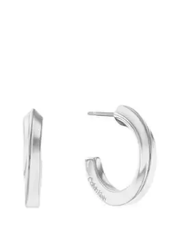 Image of Calvin Klein Womens Calvin Klein Twisted Metal Earrings, Silver, Women