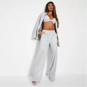 I Saw It First ISAWITFIRST Glitter Trousers Co Ord - Silver