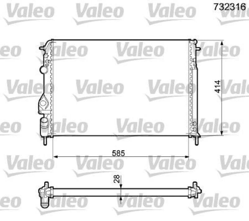 Image of Engine radiator VALEO 732316