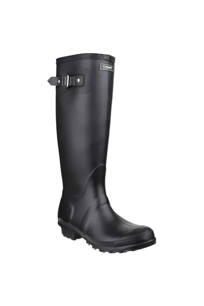 image of Cotswold Ladies Sandringham Buckled Welly Wellington Boot Black