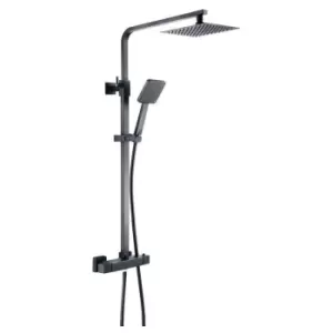 Image of Zacha Square Adjustable Shower Valve & Kit Black AQ8004 - Black - Aquarius