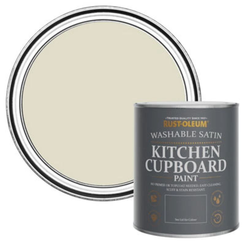 Image of Rust-Oleum Relaxed Oats Satin Kitchen Cupboard Paint 750Ml