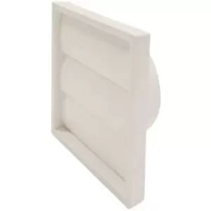 Image of Manrose 150mm/6" External Wall Grille White with Round Spigot and Gravity Shutters - 1202W