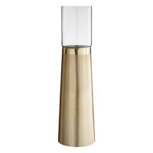 image of 60cm Pillar Candle Holder in Brushed Gold Effect