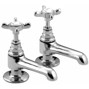 image of 1901 Bathroom Basin Sink Pillar Taps Chrome Traditional n 1/2 c cd - Silver - Bristan