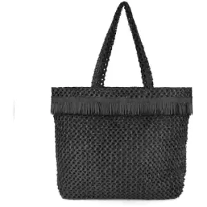 Image of Womens/Ladies Paperstraw Shopper Bag (One Size) (Black) - Luna Cove