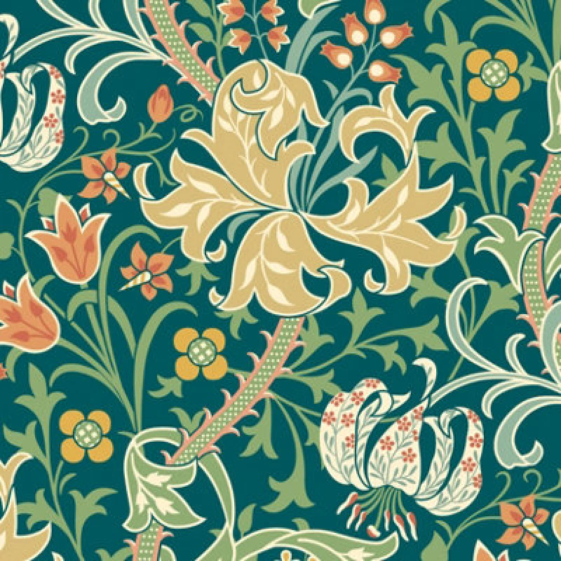 Image of Hoopla Walls Lily Ogee Emerald Green Smooth Matt Wallpaper