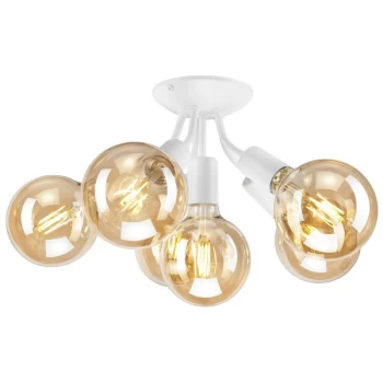 image of Viggo Multi Arm Semi Flush Ceiling Light White , 6x E27