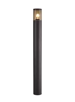 image of 90cm Bollard Post Lamp 1 x E27, IP54, Anthracite, Smoked