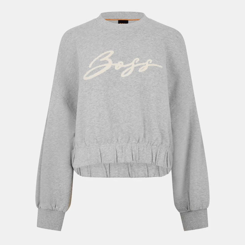 Image of Boss Womens Easton Crew Sweater, Crew Style Light Grey 056 female 14 (XL)