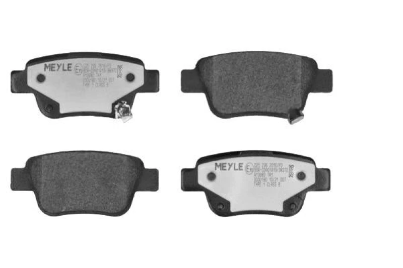 Image of MEYLE 025 236 2016/PD Brake pad set Rear Axle, with acoustic wear warning, MEYLE-PD Quality, with anti-squeak plate Brake Pad Set,disc brake (402)