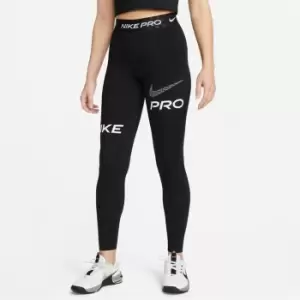 Image of Nike Pro Dri-FIT Womens Mid-Rise Leggings - Black
