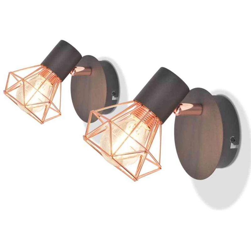 Image of VIDAXL Wall Lamps 2 pcs with 2 LED Filament Bulbs 8 w Vidaxl 244393