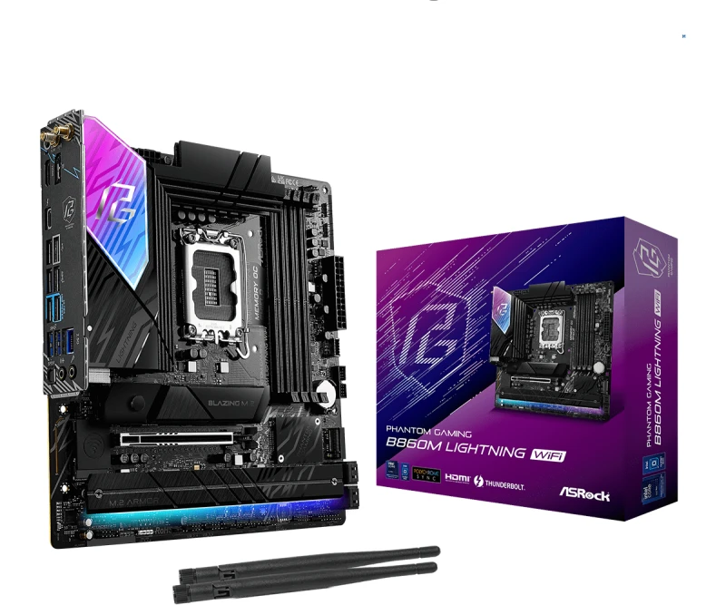 Image of Asrock B860M Lightning WIFI (LGA 1851) DDR5 Micro-ATX Motherboard