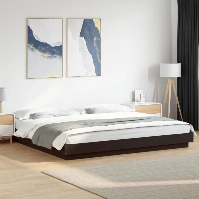 Image of VIDAXL Bed Frame with LED Lights without Mattress Black 180x200cm vidaXL 3281078