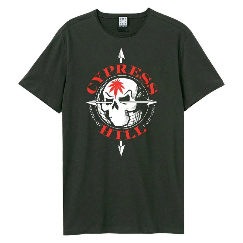 Image of Amplified Amplified Men Skull Cypress Hill Vintage T-Shirt in Charcoal Size: X-Small Charcoal XS Male 5063806001065