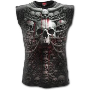 image of Death RibAllover Sleeveles Sleeveles Mens Large T-Shirt - Black