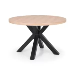 image of Round Oak Dining Table - Seats 4 - Julian Bowen