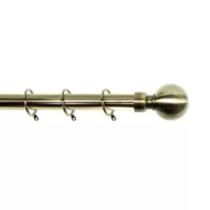 Image of 28mm Extendable Antique Gold Ball Finial Curtain Pole 90 - 160 Cm