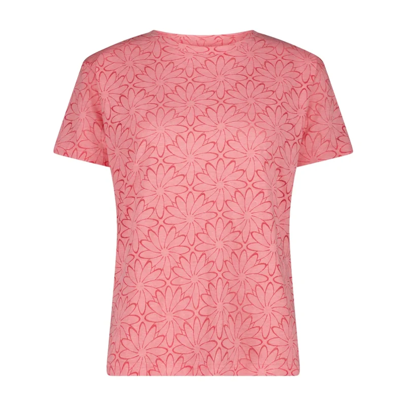 Image of CMP Womens Floral Print Washed T-Shirt CMP Rose Female 2XS