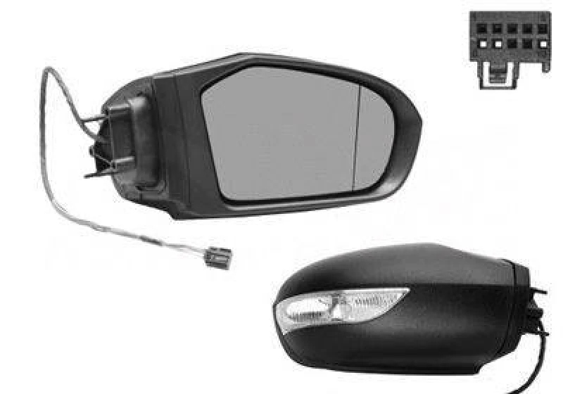 Image of VAN WEZEL 3017818 Wing mirror * HAGUS * Right, Heatable, primed Outside Mirror (50)