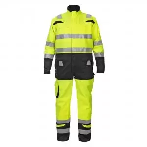 Image of Hydrowear Hove High Visibility Two Tone Coverall Saturnyellow Black