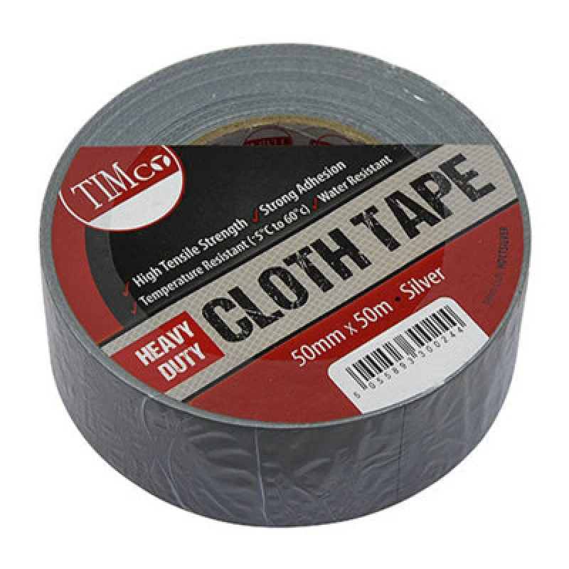 Image of Timco Heavy Duty Cloth Tape - Silver (Size 50m x 50mm - 1 Each) Silver