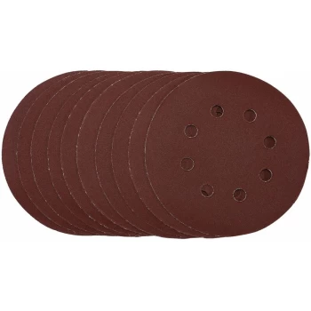 image of Sanding Discs, 125mm, Hook & Loop, 240 Grit, (Pack of 10) [54758] - Draper