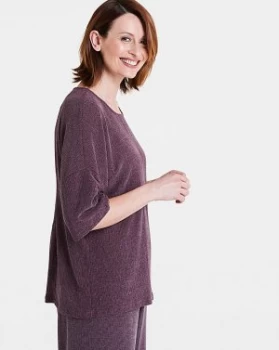 image of I.Scenery Ruched Sleeve Jersey Top