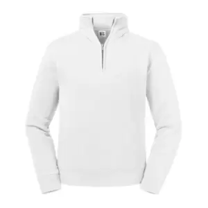 Image of Russell Mens Authentic Zip Neck Sweatshirt (S) (White)