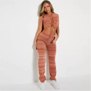 Image of I Saw It First Co Ord Flared Knitted Trousers - Brown