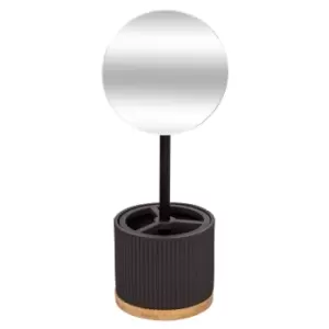 Image of Modern Mirror and Organiser Black