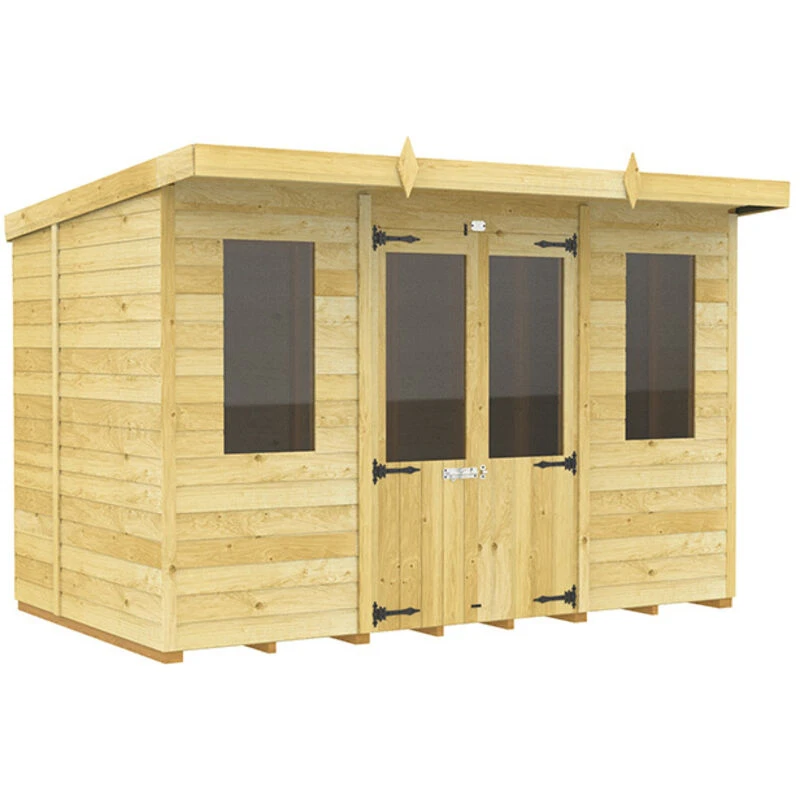 Image of Flat Pack Sheds DIY Sheds 10 x 5 Pent Summer House, Brown 10X5PSHFF