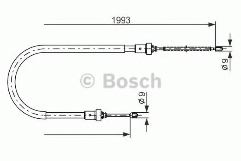 Image of Handbrake cable Bosch 1 987 482 233