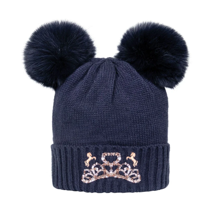 Image of Little Rider The Princess & The Pony Bobble Beanie in Mid Navy Mid Navy Unisex One Size