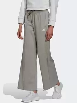 Image of adidas Aeroready Wide-leg High-rise Joggers, Grey Size M Women