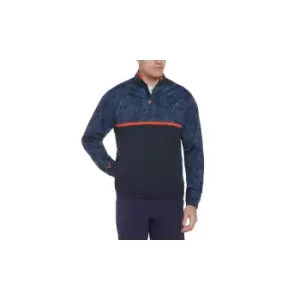 Image of Callaway ABSTRACT CAMO PRINT WIND 1/4 ZIP JACKET NAVY M